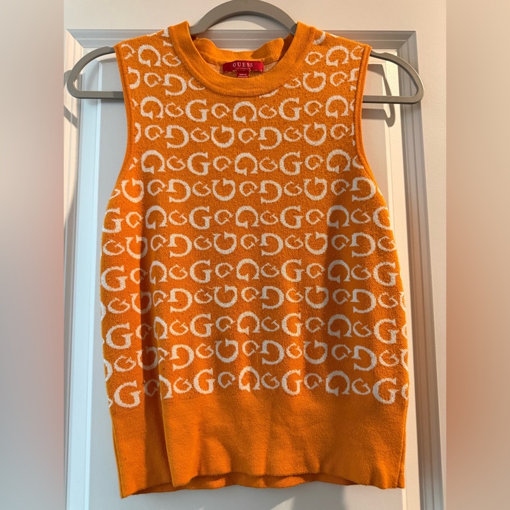 Guess Orange Knit Top
